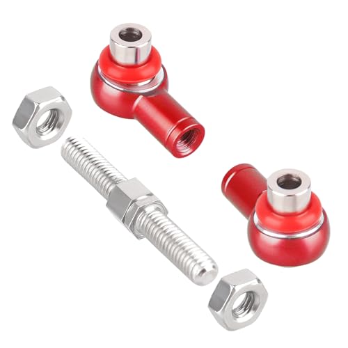 Hobbypark Metal Turnbuckle Aluminum Camber Links Toe Links with Rod Ends Steering Linkage Set for Traxxas 1/18 LaTrax Teton Upgrades Desert Prerunner, Replace 7636 (Red) - color: Red
