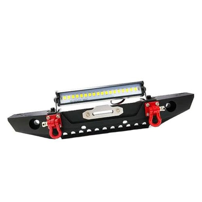 Rc Bumpers Compatible with Traxxas for Trx4 for Defender for Axial for SCX10 90046 90047 1/10 RC Crawler Car Parts Metal Front Bumper with Light