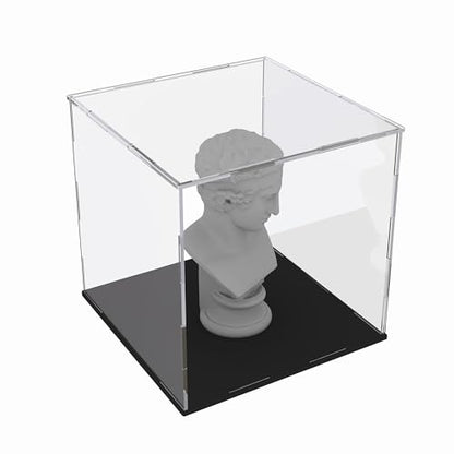 Acrylic Display Case for Collectibles and Toys, Versatile Clear Acrylic Display Box with Black Base for Action Figures and Souvenirs, 8-inch - size: 8"L x 8"W x 8"H