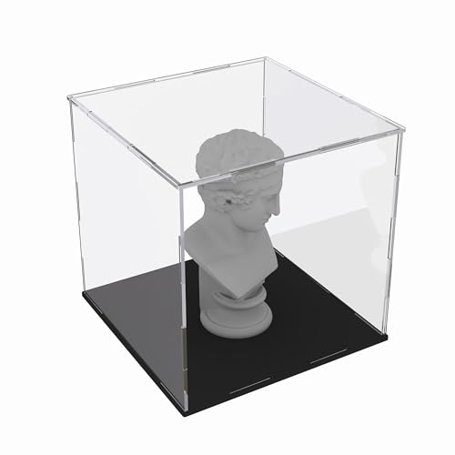 Acrylic Display Case with Ball Stand for Full Size Footballs, Versatile Clear Acrylic Display Box for Sport Souvenirs Showcase - size: 10"L x 10"W x 10"H