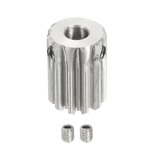 uxcell 1 Mod 11T Spur Gear 5mm Bore, 304 Stainless Steel Pinion Gear, 20°Pressure Angle, for Spur Rack and RC Model Car or Motor DIY - size: 1 Mod 11T, 5mm