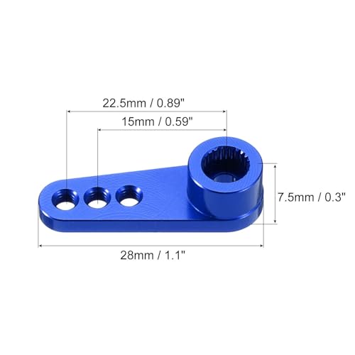 MECCANIXITY Metal 25T 25 Teeth Steering Servo Single Arm Horn Dark Blue for DIY RC Car/Boat/Airplane Boat Accessory - color: Dark Blue