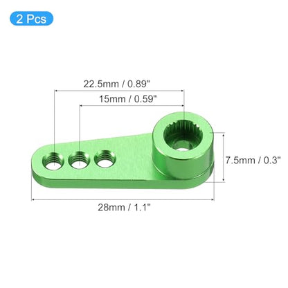MECCANIXITY Aluminum Alloy 25T Steering Servo Single Arm Horn Green for DIY RC Car/Boat/Airplane Boat Accessories 2 Pcs - color: Green