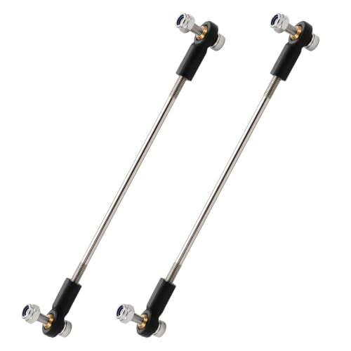 2 Pcs RC Toy Push Rod, M2x110mm Tie Rods Black Ball Head Joint | 130-140mm Adjustable, 304 Servo Linkage Link Rods, Double Plastic Ball Head, for RC Cars, Planes, Helicopters, DIY Models - color: M2×110mm Rod