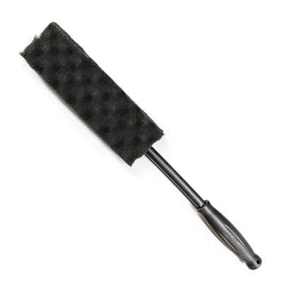 Craedli Soft Foam Wheel Brush, Car Detailing Rim Cleaner Tool (Black) | Non-Scratch Wavy Sponge Head, Long-Reach Wheel Scrubber Brush, Ergonomic Grip Handle, Versatile Deep Cleaning Application - color: Black