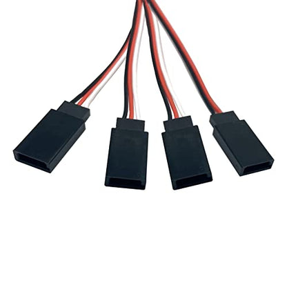 5pcs JR Y Connector Servo Extension Cable 3 Pin JR Plug Splitters 1 Male to 4 Female Servo Y Extension Connector for RC Models Cars Plane Helicopter Drone - style: 1 Male to 4 Female