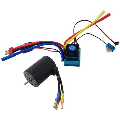 Upgraded 3650 3900KV Brushless Motor with 120A ESC Combo for 1/10 1/8 RC Car Truck