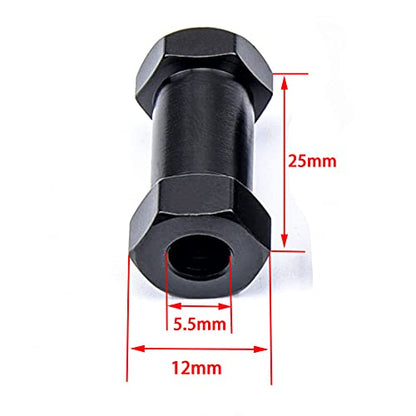 12mm Wheel Hub Hex Spacer 25mm Offset Extension Drive Adapter | For 1/10 Traxxas Rustler Axial SCX10 ii Wraith Gen7 Gen8 D90 - style: 25mm