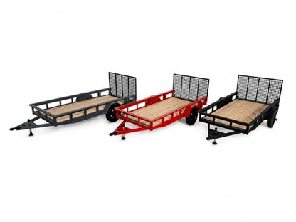 AM Scale 1/24-1/18 Utility Trailer, Compatible with axial SCX24, Traxxas TRX4M, Kyosho mini-z 4x4 (Red) - color: Red