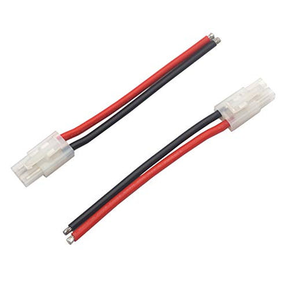 4Pairs Adapter Compatible with Tamiya Style Plug Male Female Connector w/10cm 14AWG Silicon Wire Cable for RC Car Lipo Battery Charger FPV Truck Boat