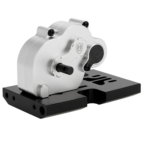 MEUS RACING LCG 12:1 Transmission Complete Gearbox for Axial SCX10 1/10 RC Crawler Upgrades (Silver) - color: Silver
