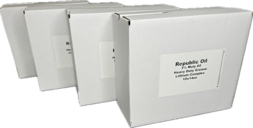 4 Boxes / 40 Tubes Premium 3% Moly #2 EP2 Heavy Duty Grease 10x14oz | Construction | Mining | Agriculture | Fifth Wheels | Moly Grease | Extreme Pressure | EP2 | Pins and Bushings - size: 40 x 14 oz Tubes