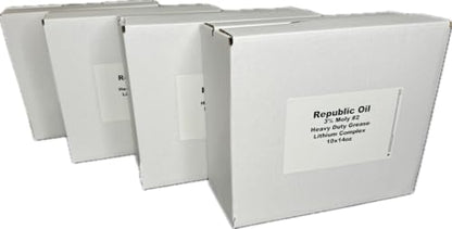 4 Boxes / 40 Tubes Premium 3% Moly #2 EP2 Heavy Duty Grease 10x14oz | Construction | Mining | Agriculture | Fifth Wheels | Moly Grease | Extreme Pressure | EP2 | Pins and Bushings - size: 40 x 14 oz Tubes