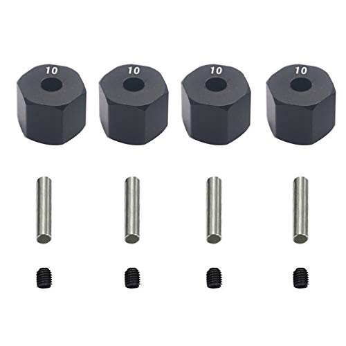 Share Goo Aluminum Alloy 12mm Wheel Drive Hex Hub Adapter with Pins Compatible with Axial SCX10 90046 Tamiya CC01 1/10 RC Crawler Car (10mm Thickness) - size: 10mm Thickness
