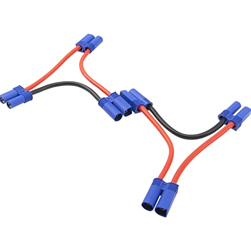 2Pcs HIRCQOO RC Car Serial Series Cable Adapter Compatible with XT90 Large Tamiya Traxxas EC5 XT60 EC3 T Plug for RC Truck Boat Lipo Battery ESC (EC5 Plug) - style: EC5 Plug