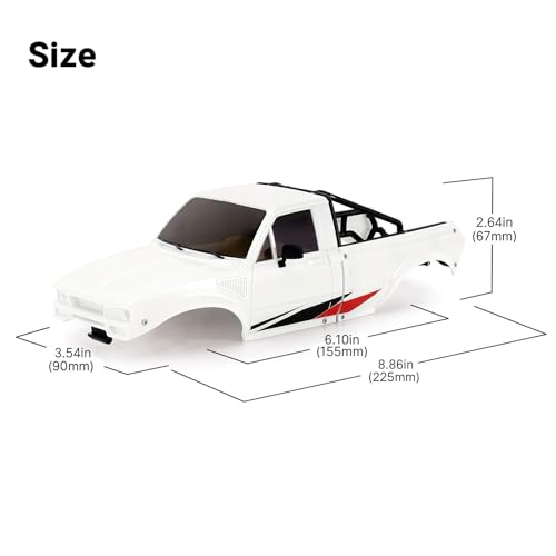 RC Spare Part Compatible with TRX4M for Defender for Bronco for Pickup Hard Body Shell with Bed Rack 1/18 RC Crawler Car Upgrade Parts(White) - size: White