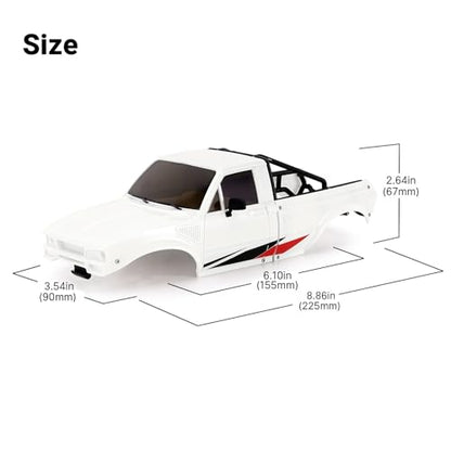 RC Models Spare Parts Compatible with TRX4M for Defender for Bronco for Pickup Hard Body Shell with Bed Rack 1/18 RC Crawler Car Upgrade Parts - color: White