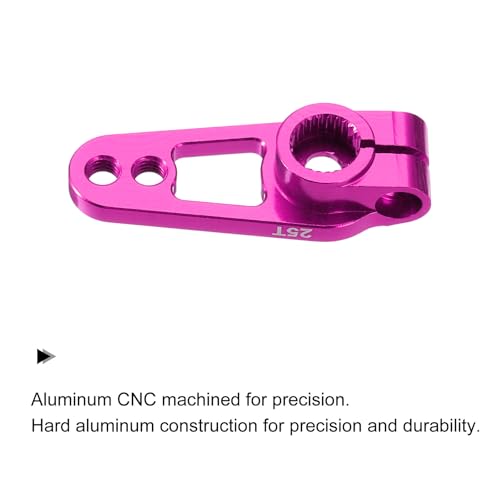 MECCANIXITY 4 Pcs Aluminum Alloy 25T Steering Servo Arm Horn for DIY RC Car/Boat/Airplane Boat Accessories, Pink/Blue - color: Pink/Blue