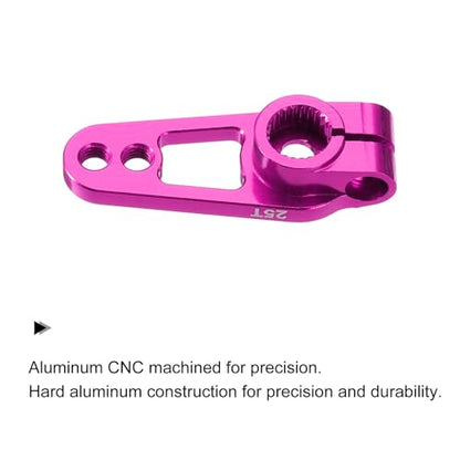 MECCANIXITY 4 Pcs Aluminum Alloy 25T Steering Servo Arm Horn for DIY RC Car/Boat/Airplane Boat Accessories, Pink/Blue - color: Pink/Blue