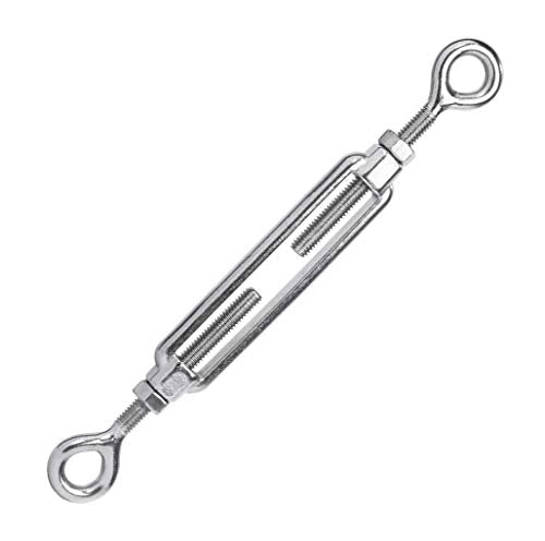Open-Body Stainless Steel Eye & Eye 1/4” x 2-3/4” Turnbuckles for Tensioning Cable or Rope, T316 Marine Grade - color: Eye & Eye, size: 1/4" x 2-3/4"