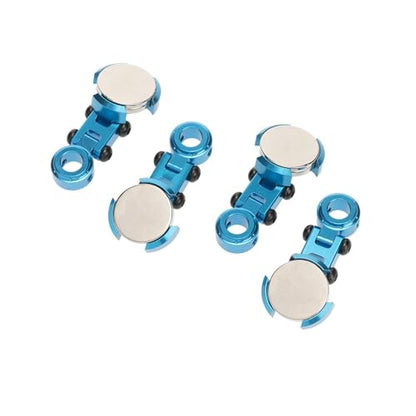 4Pcs/Lot Aluminum Alloy Magnetic Stealth Invisible Body Post Mounts for 1/10 1:10 RC Compatible with Crawler Drift Models Car TRX4 SCX10(Blue) - color: Blue