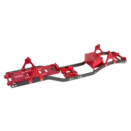 1/10 RC Crawler Carbon Fiber Girder 4.3mm CNC Metal Car Chassis Frame Body Kit for Axial SCX10 II Rock Off Road Truck Upgrade Parts (Red) - color: Red