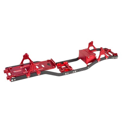 1/10 RC Crawler Carbon Fiber Girder 4.3mm CNC Metal Car Chassis Frame Body Kit for Axial SCX10 II Rock Off Road Truck Upgrade Parts (Red) - color: Red