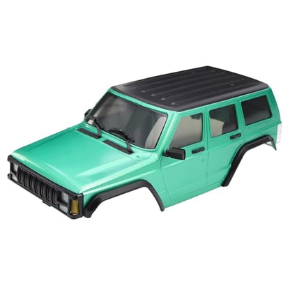 RC Cars Crawler Parts Compatible with TRX4-M for Bronco for Defender for Cherokee Wheelbase Hardtop Body Shell Kit with Front Rear Bumpers 1/18 RC Crawler(Green) - color: Green