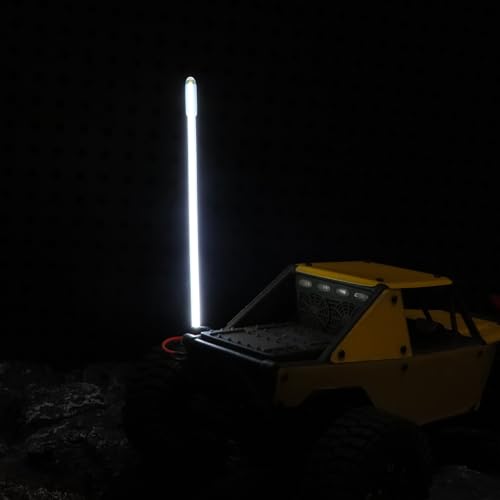 2PCS LED RC Whip Antenna Lights for RC Cars/Boats, White Light | Cuttable Flexible, Easy Plug-and-Play RC Glow Antenna, Water-Resistant - color: White Light