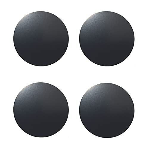 SALEX Replacement Metal Plates Set for Magnetic Car Phone Holders, Wall & Air Vent Mounts, Cases, Magnets. Kit of 4 Black Round Iron Discs Without Holes. 3M Adhesive Backing. Matte Steel Sheets 4 Pack - color: Round / 4 Pack