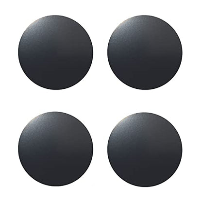 SALEX Replacement Metal Plates Set for Magnetic Car Phone Holders, Wall & Air Vent Mounts, Cases, Magnets. Kit of 4 Black Round Iron Discs Without Holes. 3M Adhesive Backing. Matte Steel Sheets 4 Pack - color: Round / 4 Pack