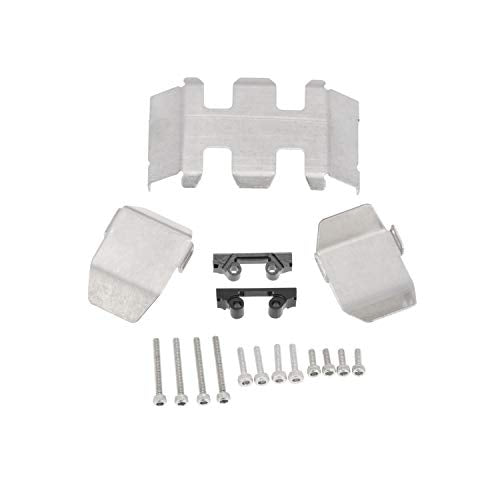 Stainless Steel Skid Plate Guard Transmission Gearbox and Differential Axle Protection Chassis Armor for Axial SCX24 1/24 RC Crawler Car Upgrade Parts