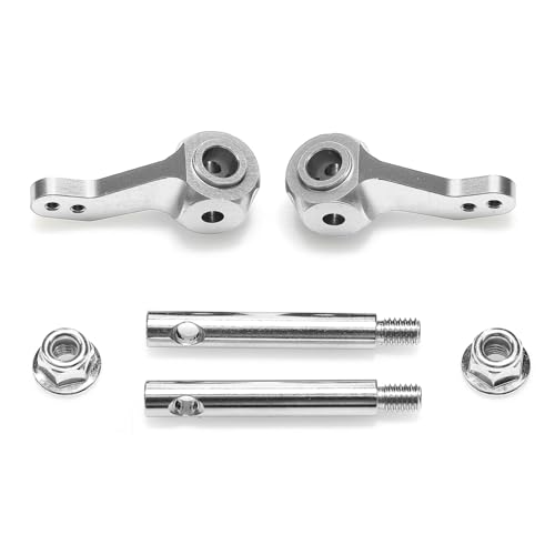 RC Car Steering Cup for Tamiya CW-01 Lunch Box Metal Steering Arms Knuckle Cup with Axle Upgrade Parts (Silver) - color: Silver