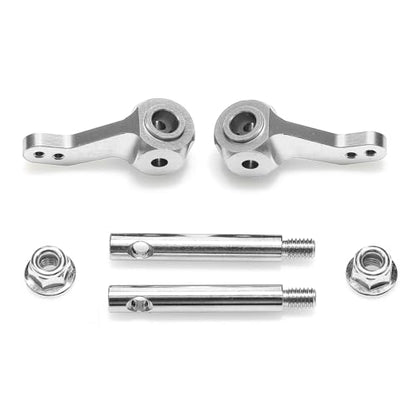 RC Car Steering Cup for Tamiya CW-01 Lunch Box Metal Steering Arms Knuckle Cup with Axle Upgrade Parts (Silver) - color: Silver