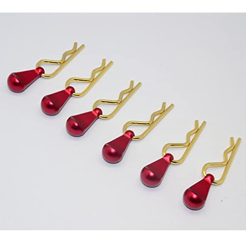 6X Metal Body Clip R-Shape Pins with Pull Tabs for 1/16 to 1/36 Scale RC Car | Material & Easy Disassembly | for RC Model Crawler/Truck/gy Enthusiasts