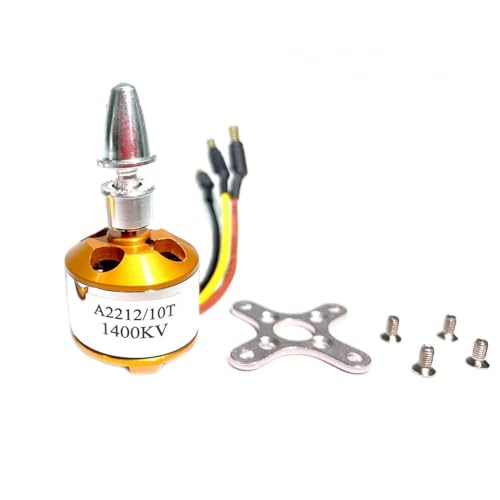 A2212 1400KV Brushless Motor 10T for RC Aircraft/Multicopter(1PC) | 1400KV high-speed output, 10T winding for strong thrust, pre-soldered 3.5mm plugs, 12A/60s capacity, 2-3S Lipo,