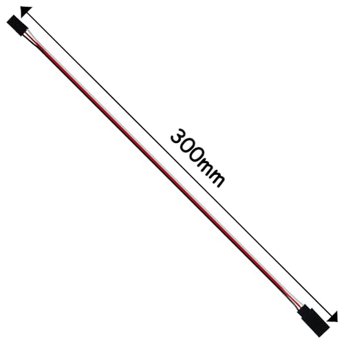 3-Pin Servo Extension Wire Lead Female to Male, JR Plug Connector, RC Servo Extension Wire Connectors, Remote Control Parts for RC Car Drone Quadcopter Aircraft ETC. (30cm-5pcs) - style: 30cm-5pcs