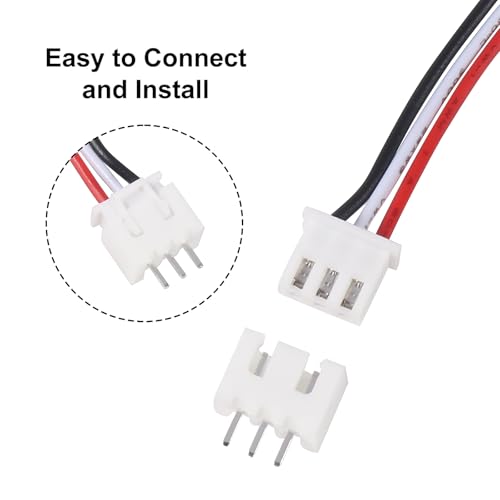 Alinan 20pcs JST-XH2.54mm 3 Pin Connector Kit, Included 10pcs Mini 3 Pin 24AWG Female Connector Plug with 150mm Cable Wire and 10pcs Micro 3Pin Male Connector Plug - color: 3Pin 24AWG 150mm Cable