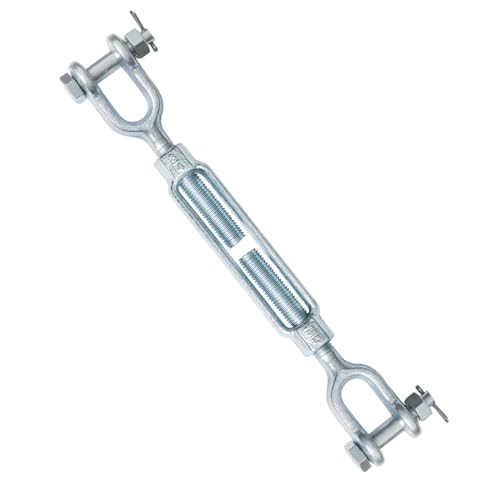 3/4" Jaw Jaw Turnbuckle Galvanized Jaw and Jaw Turnbuckle, Jaw Jaw Closed Body Marine Turnbuckle Jaw, 8000lbs Working Load Limit, Durable for Wire Rope Cable (3/4" x 6") - style: Jaw & Jaw-3/4 x 6