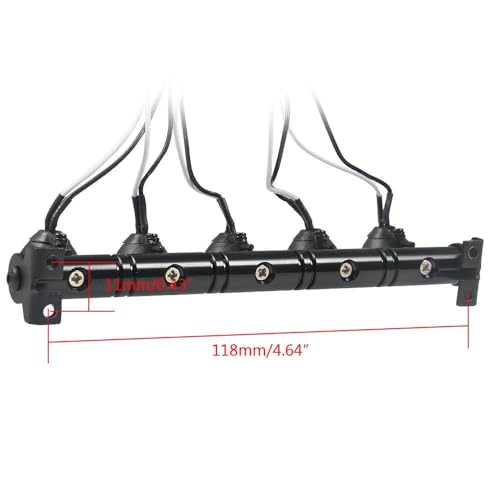 Metal Roof LED Light Bar 4 LEDs for SCX10 D90 TRX-4 1:10 RC Crawler Truck (4 LEDs)