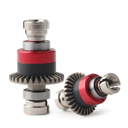 Assembled Differential 30T Front and Rear Universal Upgraded Metal Differential for 1/18 Granite GROM 1/14 Mojave Accessories for 1/18 2S Granite Big Foot Truck Granite GROM RTR (RED) - color: Red