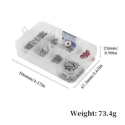 Metal Screws Set for Arrma 1/18 RC Car Granite/Typhon/Mojave Grom,RC Screw Kit,Steel Hex Screws Nuts Fastener,Replacement Repair Tools Box