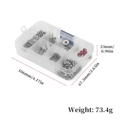 Metal Screws Set for Arrma 1/18 RC Car Granite/Typhon/Mojave Grom,RC Screw Kit,Steel Hex Screws Nuts Fastener,Replacement Repair Tools Box