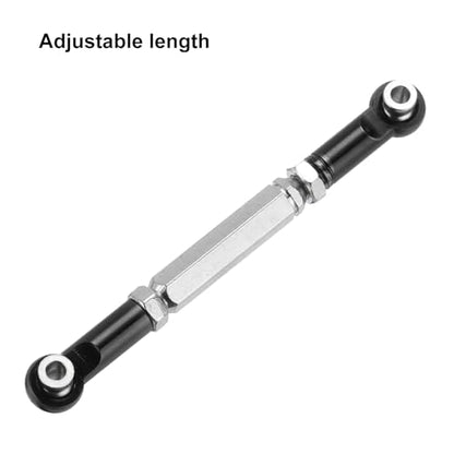 MECCANIXITY Adjustable Turnbuckles Camber Link Linkages Aluminum Alloy RC Car Steering Pull Rod Servo Linkages Tie Rod for 2WD 1/10 RC Car Crawler（Black） - color: Black