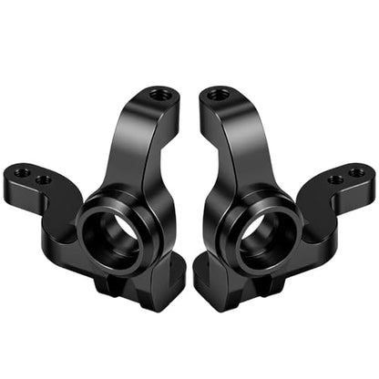 RC Car Front Steering Cup CNC Machined Aluminum Front Steering Knuckle Spindle Set Compatible with 1/10 Tamiya XV01 RC Car Upgrade Parts (Black) - color: Black