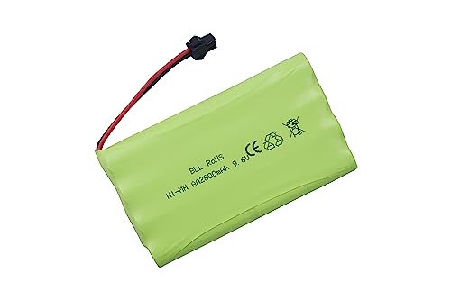 9.6V 2800mah AA Rechargeable Battery with SM-2P Plug with USB Charging Cable for RC Toys Cars Trucks Tanks Engineering Vehicles Remote Control Boats Electric Toys Rechargeable Batteries