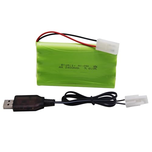 Blomiky 1 Pack 9.6V 2000mAH NiMH Rechargeable 8-Cell AA Battery Packs with Standard Tamiya Connector Plug for RC Car Truck Tank and Vehicles 9.6V Tamiya 1