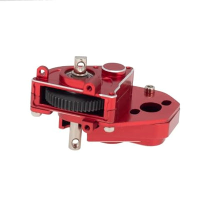 MEUS Racing RC Crawler Aluminum Transmission Gearbox, Assembled Transmission Case Complete Gearbox Upgrade Parts for 1/24 Axial SCX24 Deadbolt 90081 C10 Wrangler (HELIDIRECT) (Red) - color: Red