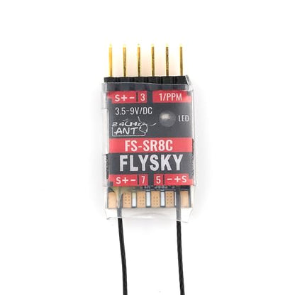 GoolRC Flysky FS-SR8C Receiver, 2.4GHz 8CH Receiver ANT Protocol Dual Antennas Compatible with Flysky FS-ST8 Radio Transmitter for RC Airplanes and Robots