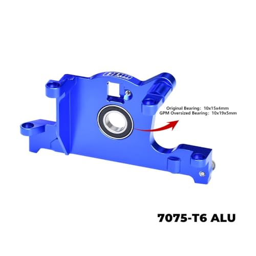 Aluminum 7075-T6 Alloy Bearing Motor Mount for Traxxas 1:8 Jato 4X4 / 1:10 Rustler 4X4 / Ford Fiesta ST Rally/Slash 4WD Upgrade Parts - Silver